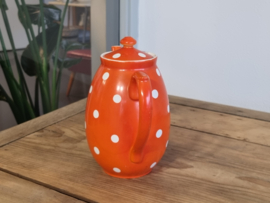 Societe Ceramique Christiania oranje met stippen Koffiepot nr. 3