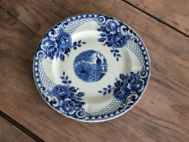 Peacock blauw Societe Ceramique Ontbijtbordje 21,5 cm (creme)