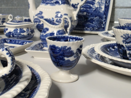 Engels Copeland Spode's Tower  blauw Ontbijtservies 6-pers