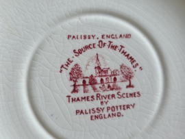Engels rood Palissy Thames River Scenes Kop en schotel