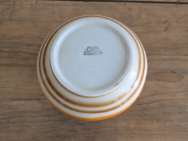 Vintage Vaasje Mosa Maastricht Art Deco oranje met grijs en bruin