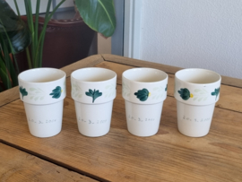 Royal Boch Aquarelle set 4x Beker Mok met datum 20-3-2000 (Bijzondere Uitgave)