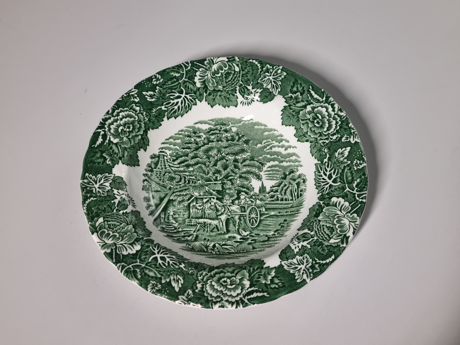 Engels groen Wood & Sons Woods Ware Diep curry pasta bord 23 cm
