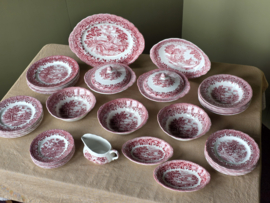 Engels rood Grindley Country Style uitgebreide dinerset 6 personen