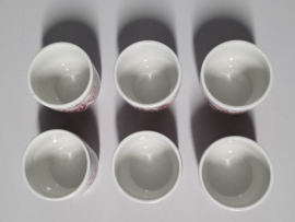 Engels rood Myott's Country Life set 6x eierdopje