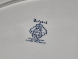 Engels blauw/grijs Crown Ducal Bristol ovale schaal 31 cm