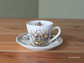 Engels Bruin Fruits & Flowers kop en schotel