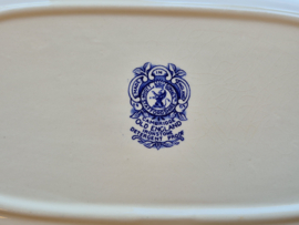 Verkocht = Regout Castillo Old England Cambridge blauw rechthoekige schaal 32 cm