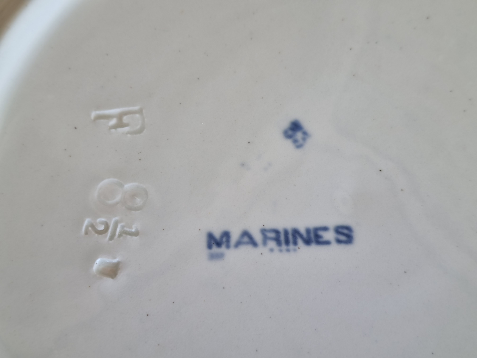 Verkocht = Petrus Regout Marines donkerblauw plat dinerbord 23,5 cm (rond model, zonsondergang)