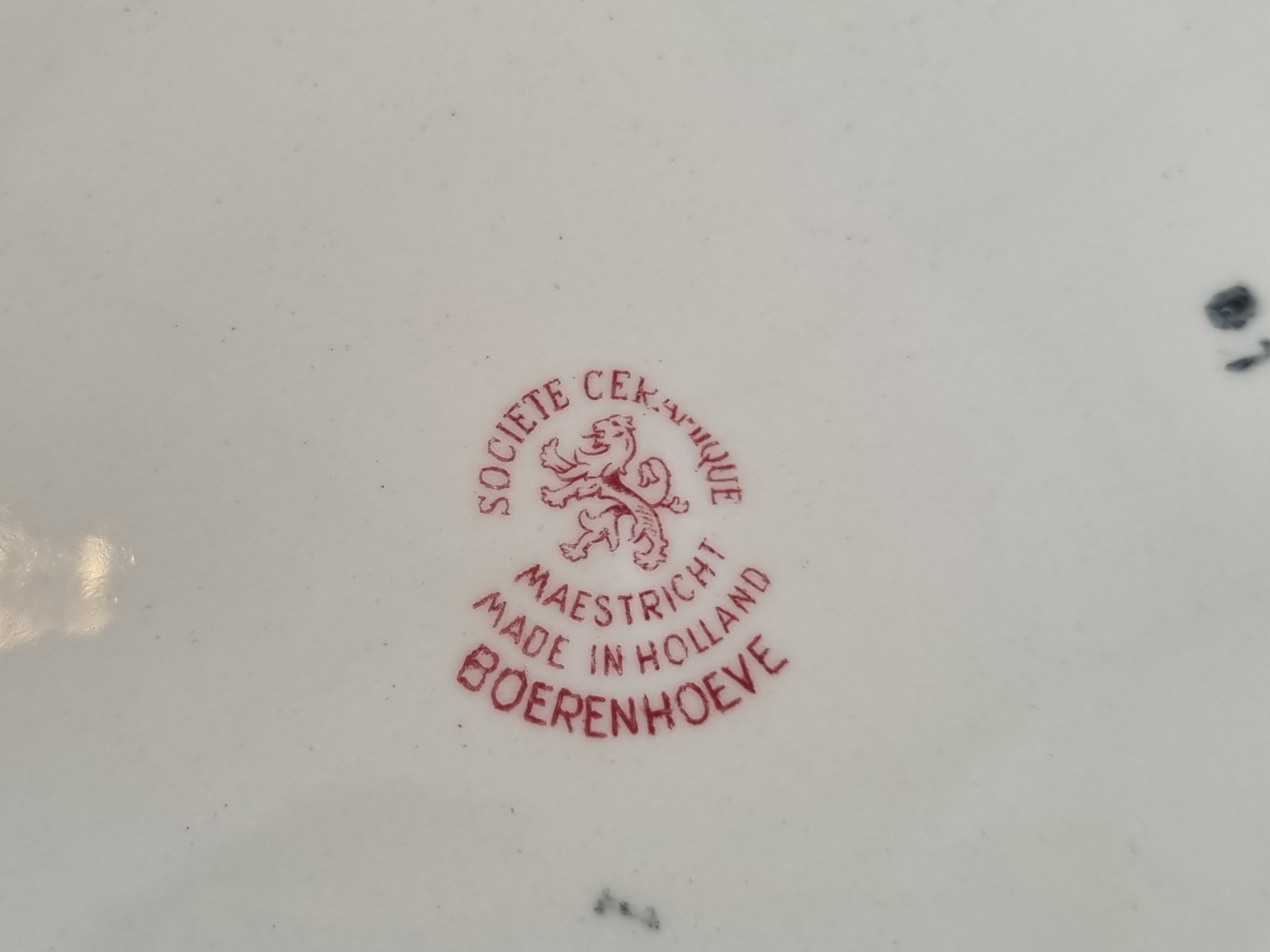 Boerenhoeve Rood Societe Ceramique set 2x pannenkoekenbord 30 cm