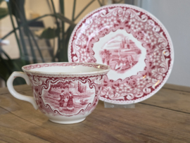 Societe Ceramique decor Casino rood kop en schotel