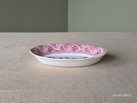 Engels rood Enoch Wedgwood River Scene ovaal schaaltje 20,5 cm