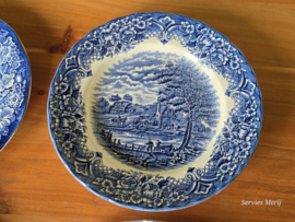 Engels blauw Mix & Match Set 6x dinerbord 25 - 25,5 cm