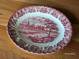 Engels rood British Anchor Olde Country Castles ovale schaal 30,5 cm