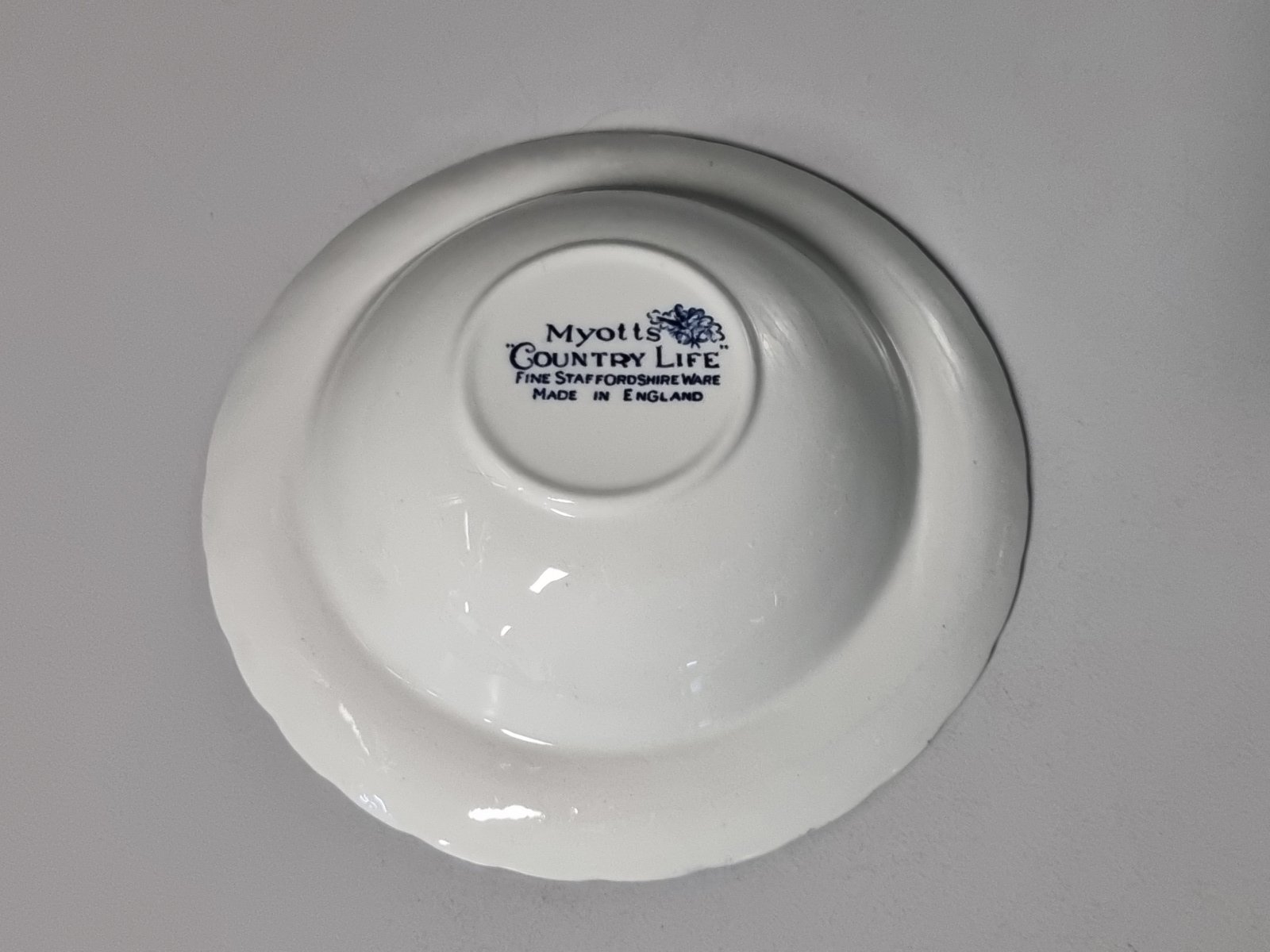 Engels blauw Myott's Country Life rond schaaltje 15 cm
