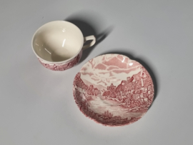 Engels rood Johnson Bros Olde English Countryside kop en schotel