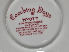 Engels rood Meakin Coaching Days set 4x kop en schotel (glad)