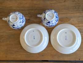 Zwiebelmuster Huttensteinach set 2x Kop en schotel (rond oortje)