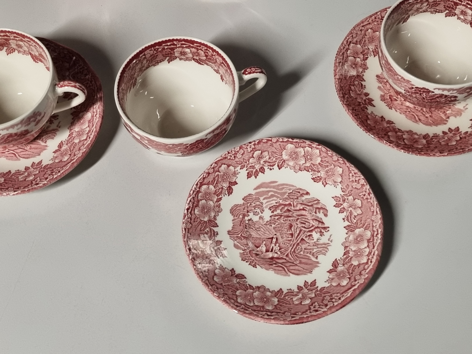 Engels rood Woodland Koffieservies Theeservies 8 persoons