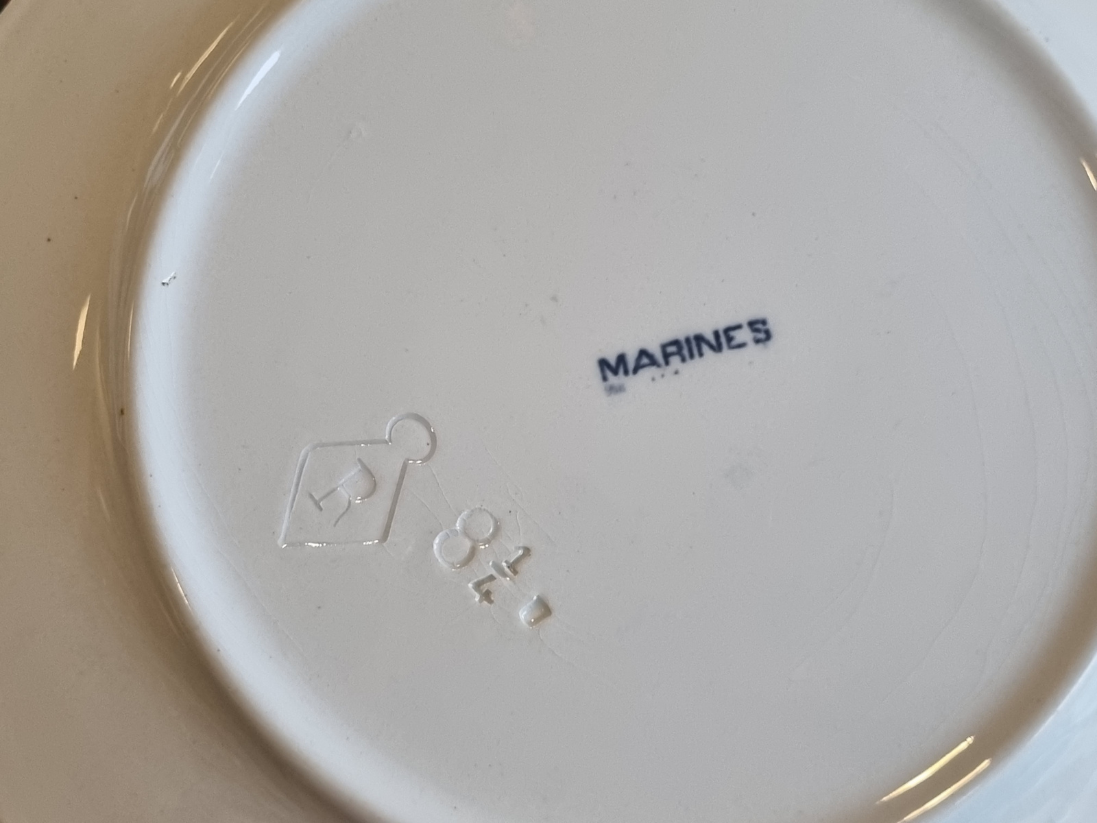 Petrus Regout Marines donkerblauw set 6x plat dinerbord 23,5 cm (hoekig model)