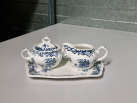 Villeroy en Boch Valeria blauw Roomstelletje op plateau (kleine model)