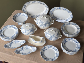 Frans Longwy blauw Rejane compleet Eetservies 8-pers.