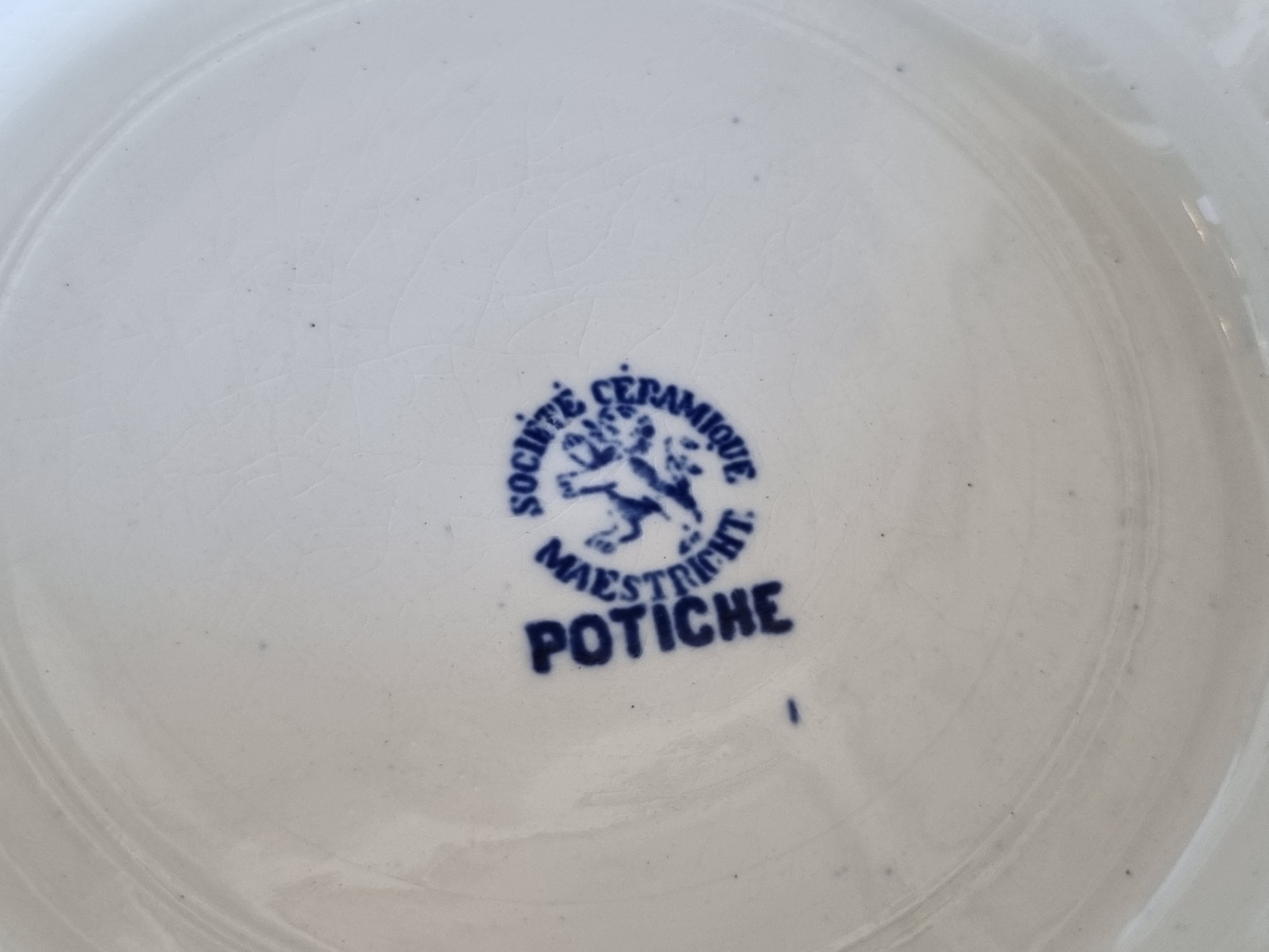 Potiche blauw Societe Ceramique Dekschaal terrine 19 cm