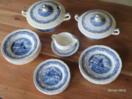 Boerenhoeve blauw Societe Ceramique Eetservies 6 personen