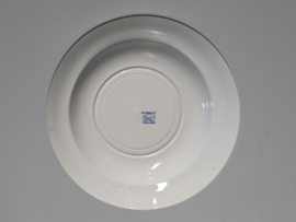 Engels blauw Palissy Ware Windmill diep bord 24,5 cm