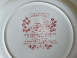 Engels rood Grindley Scenes After Constable ontbijtbord 20 cm