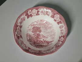 Engels rood Enoch Wedgwood Lochs of Scotland hoge ronde schaal 25 cm