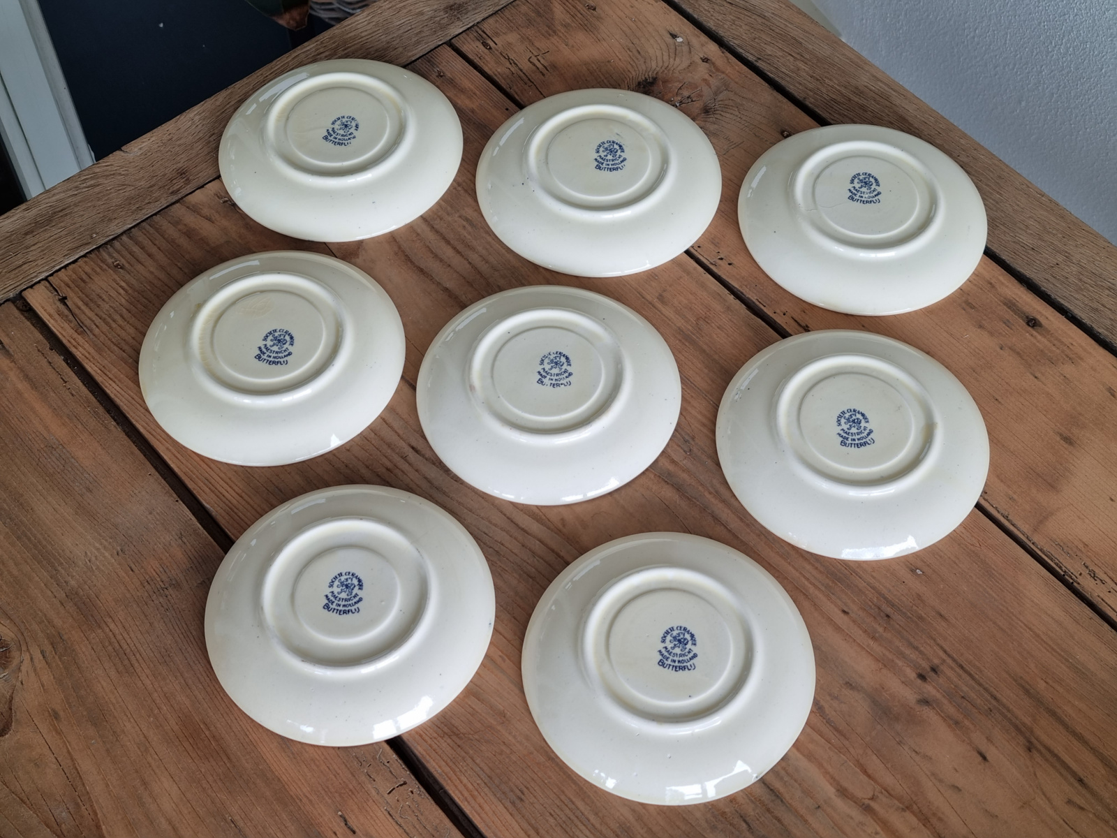 Societe Ceramique Butterflij set 8x kop en schotel