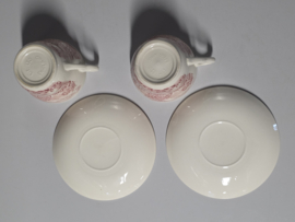 Engels rood Ironstone Tableware set 2x kop en schotel