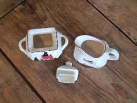 Engels Mason's Christmas Village 1983 Kerstservies Roomstel