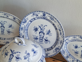 Potiche blauw Societe Ceramique compleet Eetservies 8-pers.