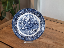 Wandbord Societe Ceramique Chasse au Lion blauw 21 cm