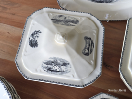 Landschap Zwart Societe Ceramique compleet servies 8 personen