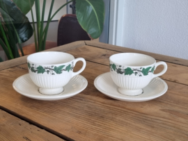 Wedgwood Stratford set 2x grote Thee Kop en schotel 9 cm