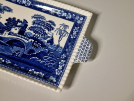 Engels Copeland Spode's Tower blauw Dienblaadje met greepjes (rechthoekig)