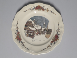 Frans Sarreguemines Obernai plat dinerbord 25 cm (sneeuw)
