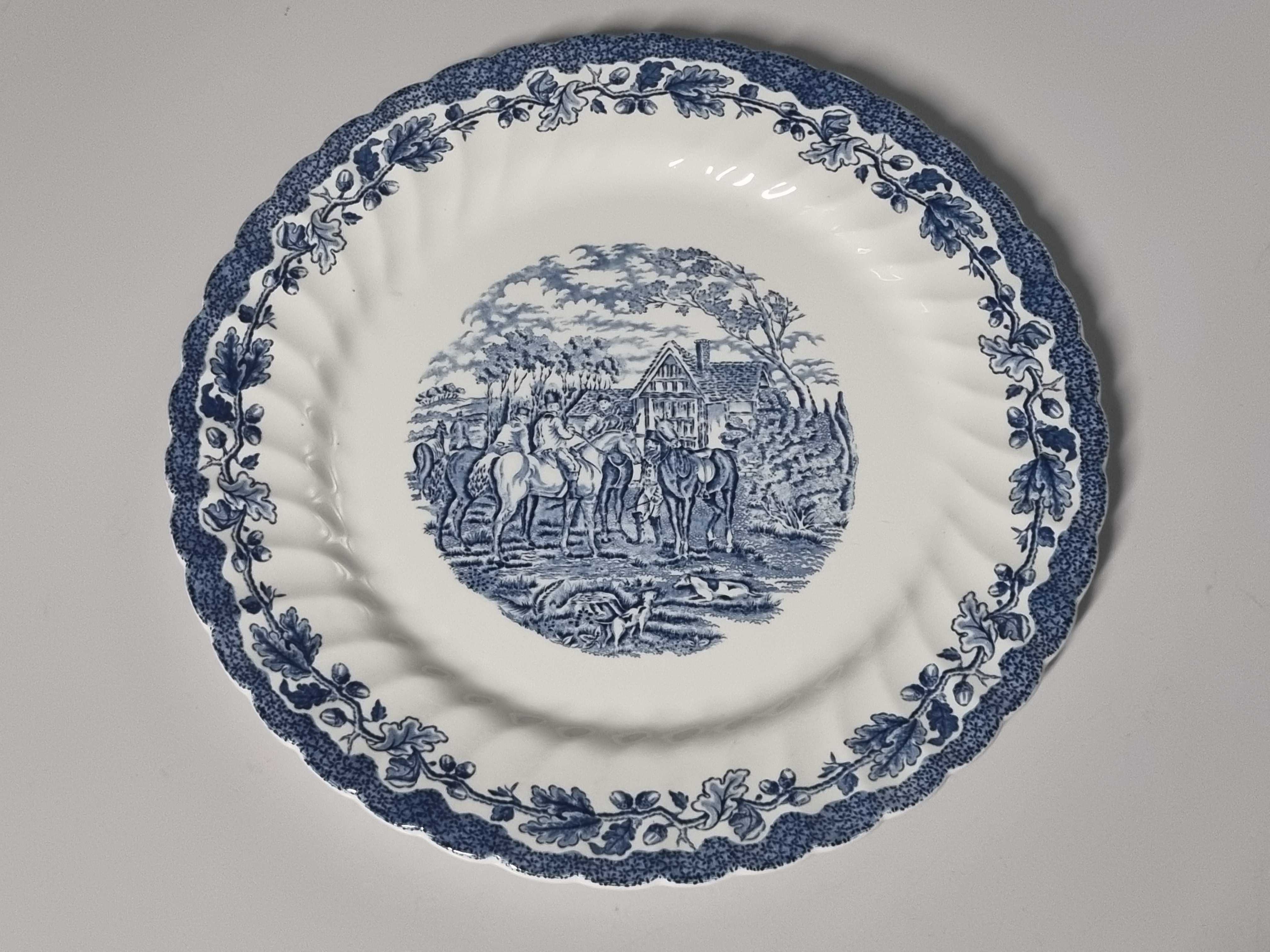 Engels blauw Myott's Country Pannenkoekenbord Taartschaal 31 cm