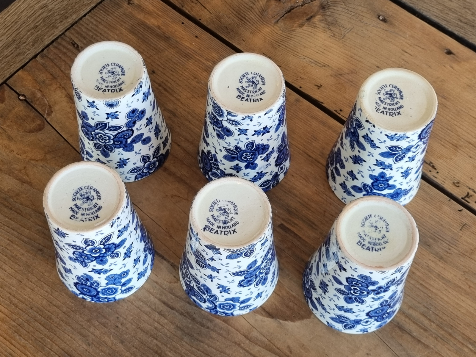 Beatrix Societe Ceramique set 6x Beker Mok (uniek recht model)