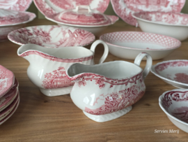 Engels rood Mix & Match compleet dinerservies 6 personen 30 delen