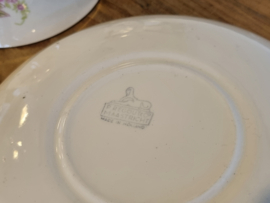 Petrus Regout Boudewijn dubbel roosje set 4x Kop en Schotel
