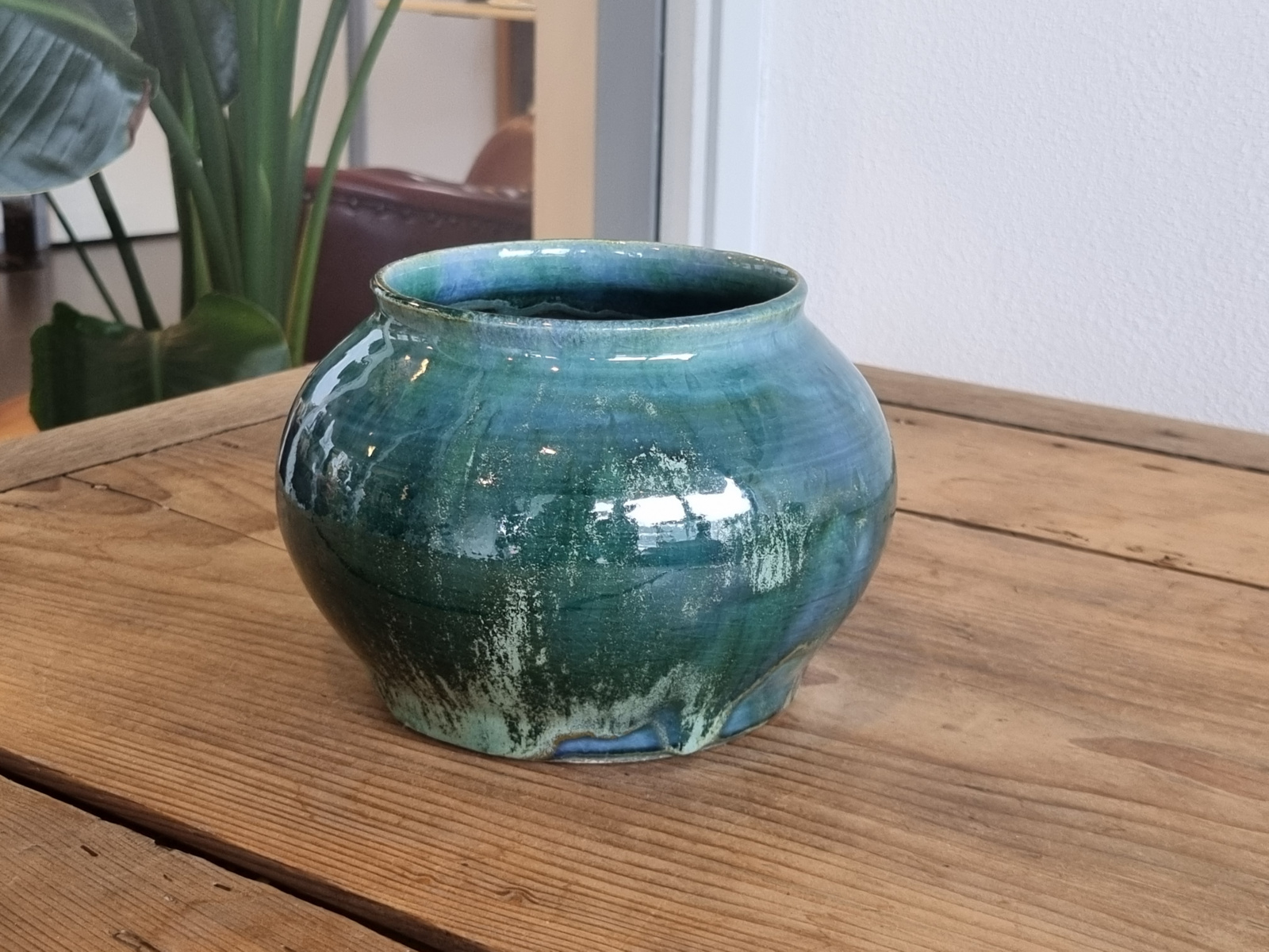 Vintage groen Vaas Bloemenvaas Ellen B.