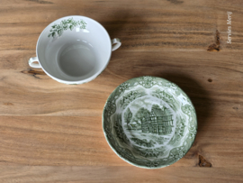 Engels groen Grindley Country Inns Soepkom met schotel