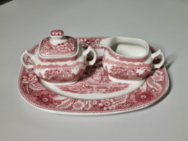 Engels rood Wood & Sons Burslem decor Woodland Roomstel op Plateau