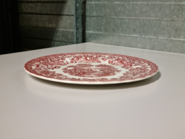 Engels rood Myott Tonquin set 6x Plat Dinerbord 25,5 cm