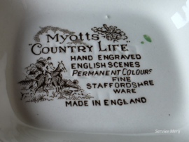Engels bruin ingekleurd Jachtservies Myott's Country Life koffiepot theepot