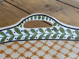 Societe Ceramique Schrijfnamendecor Oud Luik Dienblad van Aardewerk